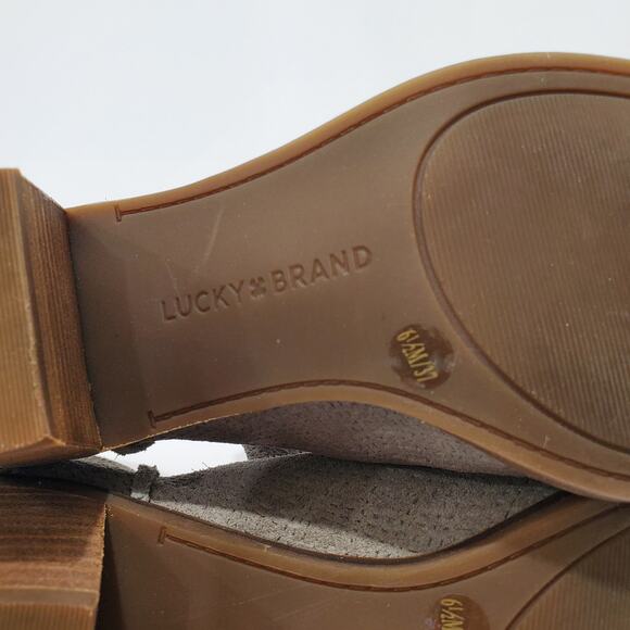 Lucky Brand Women's Grey Faux Suede Ankle Boots Size 6.5M LK-POWE Zip-Up - Picture 9 of 16